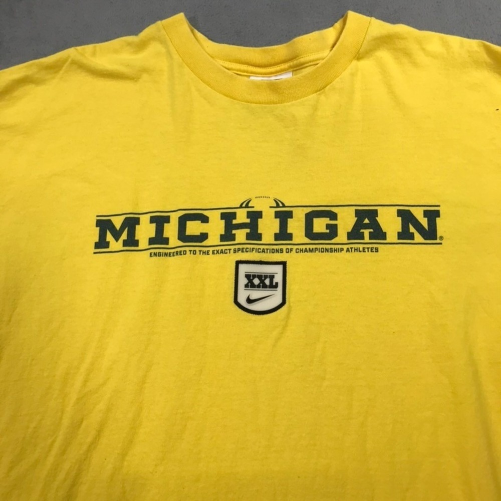 Vintage University of Michigan Wolverines Nike T Shirt Men's XL Yellow Y2K